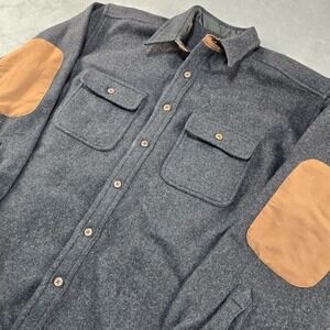 Flyshacker Heavy Wool Blend Shirt Jacket Shacket Mens XL Tall Charcoal Gray